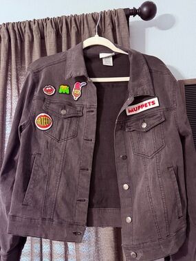 RARE The Muppets Dr. Teeth and The Electric Mayhem Black Denim Jacket